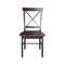 International Concepts Set of 2 X-Back Chairs with Solid Wood Seats, Rich Mocha C15-613P - alternate 5